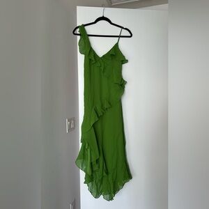 Mango green asymmetric dress